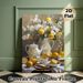 Lemon & Floral Still Life Painting Poster, Vibrant Realistic Teaware & Fresh Lemon Scene Poster, Warm Inviting Decor Ideal For Kitchen, Dining Room_maomaolike.com