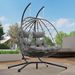 2 Persons Egg Chair With Stand Indoor Outdoor Swing Chair Patio Wicker Hanging Egg Chair Hanging Basket Chair With Stand For Bedroom Living Room Balcony_maomaolike.com