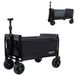 All-in-One Convertible Folding Camping Wagon Cart: Bench Seat, Storage Compartment & Included Dog Tether, Black/Gray_maomaolike.com