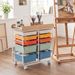 10-Drawer Rolling Cart With Wooden Tabletop And Lockable Wheels For Office For Offices, Studios, And Classrooms_maomaolike.com