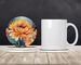 Chrysanthemums In Watercolor Large Sandstone Coasters Pack Of 4 Absorbent Round Coasters Decor Gifts For Men Or Women, 4 In, Multicolor_maomaolike.com