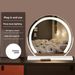 Semicircular LED With Three-Color Fill Light, Desktop Smart Touch Rechargeable Makeup Mirror, Dressing Mirror_maomaolike.com