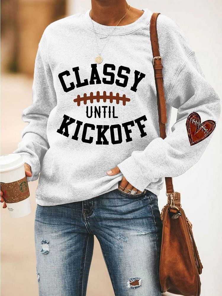 Women's Clothing Baseball Football CLASSY RICKOFF Print CVC Women's Sweatshirt_maomaolike.com