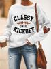 Women's Clothing Baseball Football CLASSY RICKOFF Print CVC Women's Sweatshirt_maomaolike.com