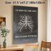 Floral Rib Cage With Quote Painting Poster, Dark Vintage Minimalist Line Art Poster, Moody Artistic Decor Suitable For Bedroom, Living Room_maomaolike.com