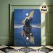 Mysterious Hooded Figure & Knight Reflection Painting Poster, Dark Fantasy Moonlit Waterscape Poster, Evocative Symbolic Artwork Ideal For Bedroom_maomaolike.com