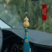 Premium Brass Fortune Gourd Car Hanger - Elegant Car Perfume, "Safe Travels" Mirror Ornament, Luxury Gift For Women_maomaolike.com