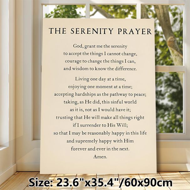 Serenity Prayer Painting Poster, Vintage-style Typographic Poster, Inspirational Spiritual Text Decor Suitable For Home, Office And Quiet Prayer_maomaolike.com