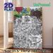 Whimsical Fantasy Market & Hot Air Balloon Painting Poster, Intricate Monochrome Detailed Bustling Scene Poster, Artistic Wall Decor For Home, Living_maomaolike.com