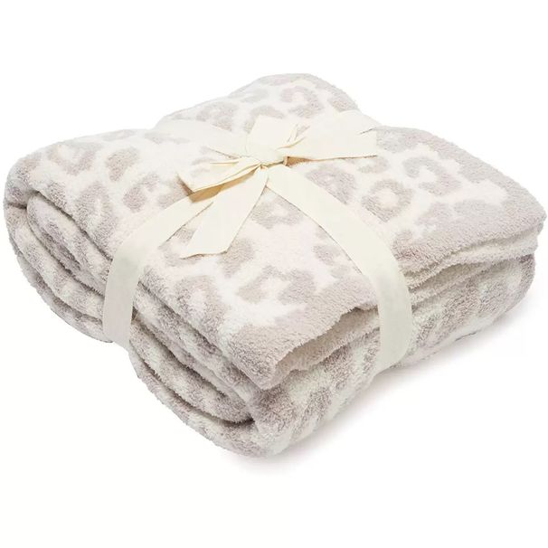 Micro Fiber Fleece Blanket Children's Knitted Leopard Blanket Plus Velvet Knitted Blanket Barefoot Leopard Blanket Dream Blanket_maomaolike.com