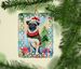 Pug Christmas Porcelain Ornament Christmas Tree Hanging Decorations For Home Christmas Holiday, Rectangle, Gift, Multicolor_maomaolike.com