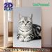 American Shorthair Cat Painting Poster, Realistic Photographic Style Poster, Lifelike Black-silver Tabby Cat With Gentle Gaze, Elegant Wall Decor For_maomaolike.com