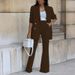 Women's Elegant Streetwear Solid Color Polyester Blazer Suits_maomaolike.com