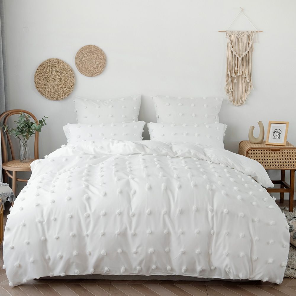 Home Garden Solid Color Cut Flower Dots Wool Ball Three Piece Set_maomaolike.com