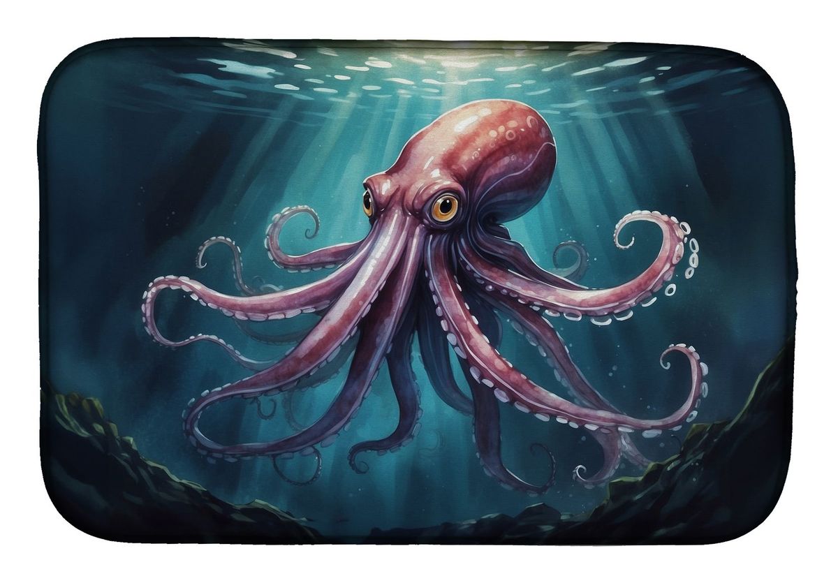 Giant Squid Dish Drying Mat Absorbent Dish Drying Mat Pad For Kitchen Counter Dish Drainer Mat For Countertop, 14 X 21", Multicolor_maomaolike.com