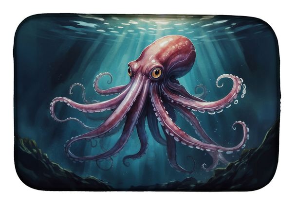 Giant Squid Dish Drying Mat Absorbent Dish Drying Mat Pad For Kitchen Counter Dish Drainer Mat For Countertop, 14 X 21", Multicolor_maomaolike.com