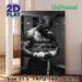 Motivational Boxer Painting Poster, Monochrome Powerful Athlete Locker Room Scene Poster, Inspiring Focus, Discipline, Consistency Quote Ideal For_maomaolike.com