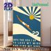 Sea Diving Themed Painting Poster, Retro Minimalist Swimmer & Sunlit Sea Scene Poster, Inspirational Ocean Quote Design, Ideal For Bedroom, Living_maomaolike.com