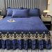 Crystal Quilted Lace Skirt Single Piece Thickened Warm Coral Milk Velvet Bed Non-Slip Mattress Cover Dustproof_maomaolike.com