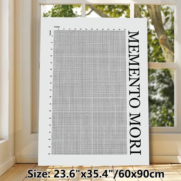 Memento Mori Life Calendar Painting Poster, Minimalist Grid-style Life Week Tracker Poster, Helps Visualize And Track Life's Passing Weeks, Ideal For_maomaolike.com