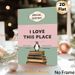 Book & Penguin Themed Painting Poster, Pastel-toned Vintage Typographic Poster, Warm Nostalgic Design Featuring "I Love This Place" Text, Ideal For_maomaolike.com