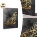 Islamic Calligraphy Painting Poster, Luxe Gold Arabic Script On Smoky Dark Marble-style Poster, Elegant Cultural Decor Ideal For Living Room, Prayer_maomaolike.com