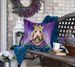Otterhound King Of Mardi Gras Throw Pillow Machine Washable, Indoor Outdoor Decorative Pillow For Couch, Bed Or Patio, 18Hx18W_maomaolike.com