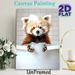 Red Panda Bathing Painting Poster, Cute Realistic Fluffy Red Panda With Bath Bubbles In Bathtub Poster, Brings Playful Warm Ambiance, Ideal For_maomaolike.com
