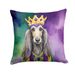 Afghan Hound King Of Mardi Gras Throw Pillow Machine Washable, Indoor Outdoor Decorative Pillow For Couch, Bed Or Patio, 18Hx18W_maomaolike.com