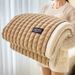Cross-Border A-Class Thickened Golden Mink Milk Velvet Cut Grid Multi-Functional Throw Office Nap Blanket Wholesale_maomaolike.com