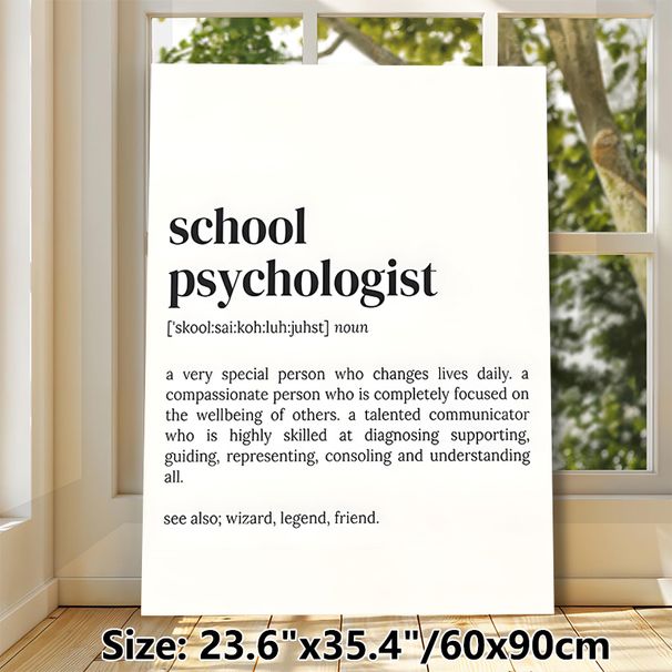 School Psychologist Definition Painting Poster, Clean Typographic Text Poster, Honors Compassionate School Psychologists, Suitable For School Office_maomaolike.com