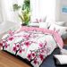 5 Piece Soft All-Season Washed Microfiber And Viscose Comforter Set , With Comforter, Sheet, Pillowcases & Shams, Print, Flowerd, Moisture-Wicking, Silky Soft Texture, Cooling, Breathable, Easy Care_maomaolike.com