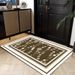 Living Room Rug Large Size Gorgeous Gold Frame Design Bedroom Rug Plush Thickened Machine Washable Thickened Underlay Interior Decorative Rug_maomaolike.com