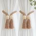 Hot Selling New Country Style Curtain Tiebacks Natural Wood Strong No-Drill Magnetic Buckle Rope Tie Band 2p-set_maomaolike.com