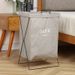 Home Storage Box Steel Hamper Folding Dirty Laundry Basket Iron Frame_maomaolike.com