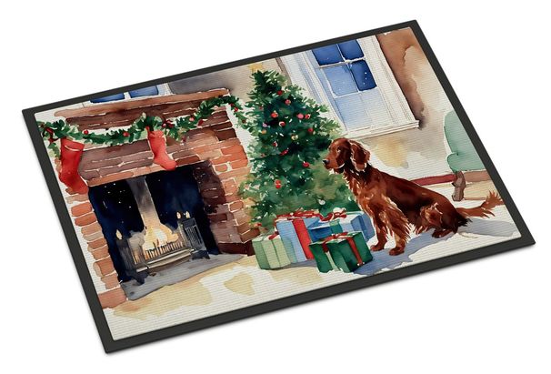 Irish Setter Cozy Christmas Doormat Front Door Mat Indoor Outdoor Rugs For Entryway, Non Slip Washable Low Pile, 24H X 36W_maomaolike.com