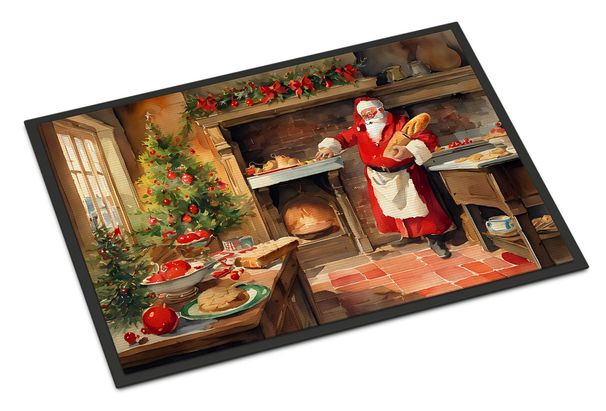 Cookies With Santa Claus Doormat Front Door Mat Indoor Outdoor Rugs For Entryway, Non Slip Washable Low Pile, 24H X 36W_maomaolike.com