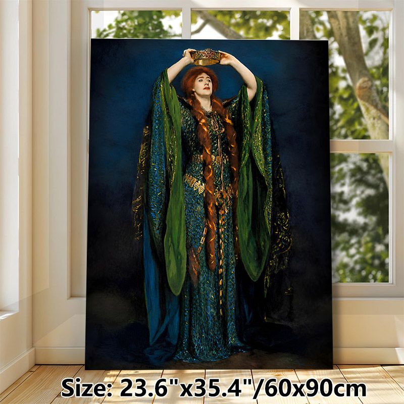 Queen Coronation Classic Portrait Painting Poster, Rich-hued Vintage Royal Figure Art Poster, Elegant Historical Artwork Suitable For Living Room_maomaolike.com