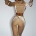 Women's Clothing autumn and winter sexy navel-baring long-sleeved top solid color micro-flared pants two-piece set_maomaolike.com