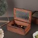Classical Begonia Glass Wooden Storage Jewelry Gift Packaging Dustproof Flip Cover Desktop Organizer Box_maomaolike.com