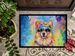 Pomeranian Hippie Dawg Doormat Front Door Mat Indoor Outdoor Rugs For Entryway, Non Slip Washable Low Pile, 24H X 36W_maomaolike.com