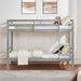 Twin Over Twin Bunk Bed With Thick Posts,Wooden Bunk Bed With High Guardrail And Ladder For Kids, Teens, Dorm Rooms, And Guest Rooms,No Box Spring Needed,Grey_maomaolike.com