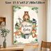 Woodland Animals Welcome Baby Painting Poster, Watercolor Whimsical Forest Creatures Poster, Warm Welcoming Decor Ideal For Baby Shower, Home Wall_maomaolike.com