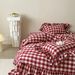 Wholesale INS French Retro Plaid Ruffle Lace Pure Four-Piece Princess Style Full Cotton Double Layer Gauze 4-Piece Set_maomaolike.com