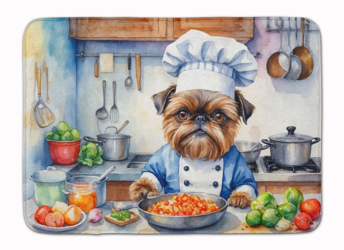 Brussels Griffon The Chef Memory Foam Kitchen Mat Machine Washable Anti-Fatigue Mat Cushion Comfort Bath Mat Or Kitchen Rug_maomaolike.com