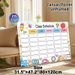 Class Schedule Painting Poster, Cute Cartoon Style Poster With Kawaii Stationery & Floral Accents, Functional Planner To Arrange Weekly Classes_maomaolike.com