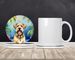 Wheaten Terrier Luau Large Sandstone Coasters Pack Of 4 Absorbent Round Coasters Decor Gifts For Men Or Women, 4 In, Multicolor_maomaolike.com