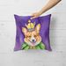 Corgi King Of Mardi Gras Throw Pillow Machine Washable, Indoor Outdoor Decorative Pillow For Couch, Bed Or Patio, 18Hx18W_maomaolike.com
