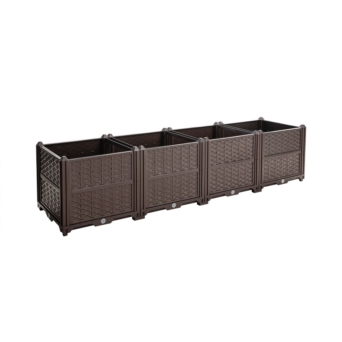 Indoor And Outdoor Rectangular Plastic Planting Box; Planting Kit For Fresh Vegetables, Herbs, Flowers, And Succulents; Brown_maomaolike.com