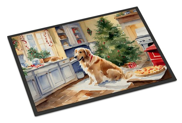 Golden Retriever Christmas Cookies Doormat Front Door Mat Indoor Outdoor Rugs For Entryway, Non Slip Washable Low Pile, 24H X 36W_maomaolike.com